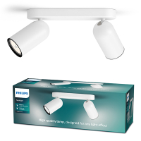 Philips Led opbouwspot | Rond | Pongee | Wit | 2x GU10 fitting LPH04770