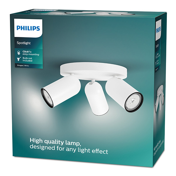 Philips Led opbouwspot | Rond | Pongee | Wit | 3x GU10 fitting LPH04772 - 2