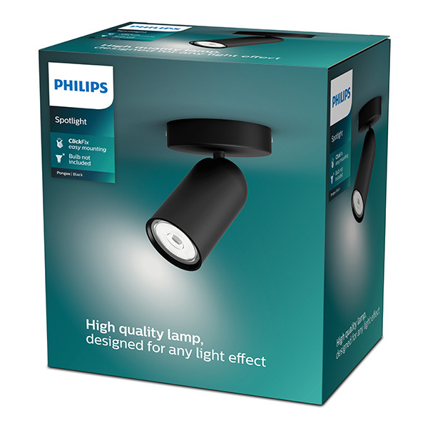 Philips Led opbouwspot | Rond | Pongee | Zwart | 1x GU10 fitting LPH04769 - 2