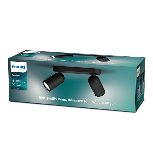 Philips Led opbouwspot | Rond | Pongee | Zwart | 2x GU10 fitting LPH04771 - 2