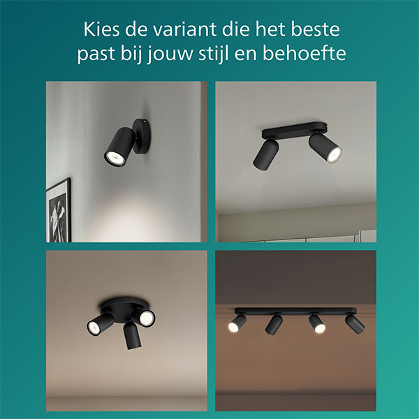 Philips Led opbouwspot | Rond | Pongee | Zwart | 2x GU10 fitting LPH04771 - 9