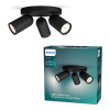 Philips Led opbouwspot | Rond | Pongee | Zwart | 3x GU10 fitting LPH04773 - 1