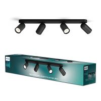 Philips Led opbouwspot | Rond | Pongee | Zwart | 4x GU10 fitting LPH04775