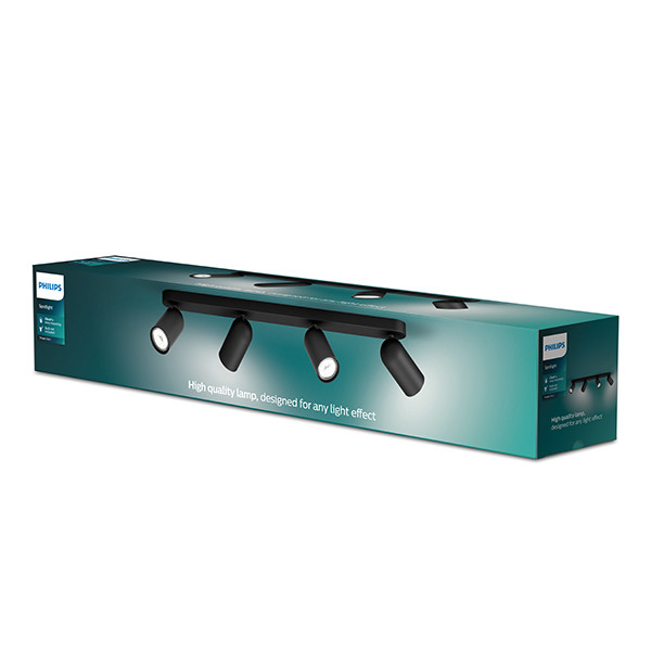 Philips Led opbouwspot | Rond | Pongee | Zwart | 4x GU10 fitting LPH04775 - 2