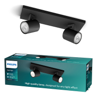 Philips Led opbouwspot | Rond | Runner | Zwart | 2x GU10 fitting LPH04816