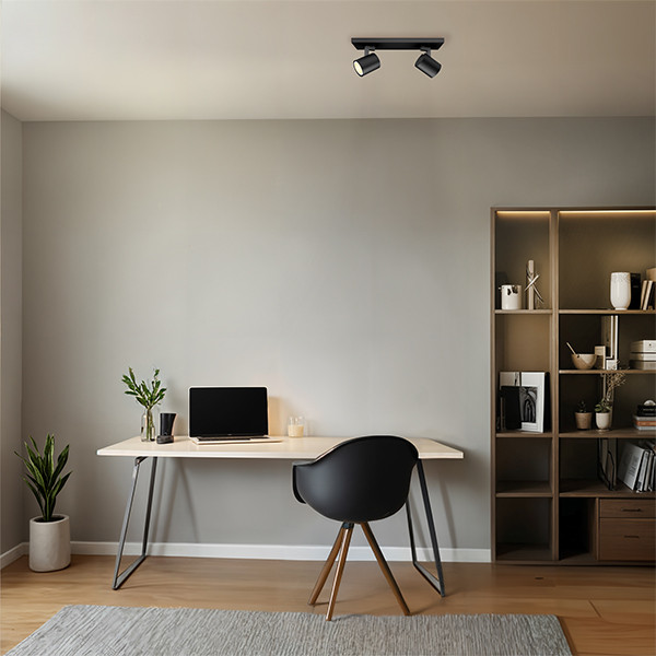 Philips Led opbouwspot | Rond | Runner | Zwart | 2x GU10 fitting LPH04816 - 6