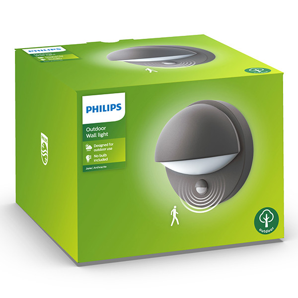 Philips MyGarden wandlamp met sensor | June | IP44 | 12W | E27 fitting | Antraciet LPH04811 - 2