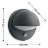Philips MyGarden wandlamp met sensor | June | IP44 | 12W | E27 fitting | Antraciet LPH04811 - 9