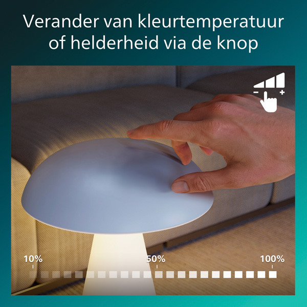 Philips Mycena LED tafellamp | 3000K | Wit | Dimbaar | 2W LPH05068 - 7