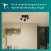 Philips Niall plafondspot | 3x GU10 | Ronde basisplaat | Zwart/Goud  LPH03774 - 6