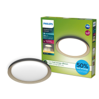 Philips Pebblo plafondlamp | Ultra Efficient | SceneSwitch | 2700K | Ø 32 cm | Zwart/Goud | 10W  LPH03741