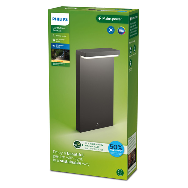 Philips Philps MyGarden sokkellamp 40 cm | Bustan | 2700K | Ultra Efficient | IP44 | 3.8W | Antraciet  LPH03512 - 2
