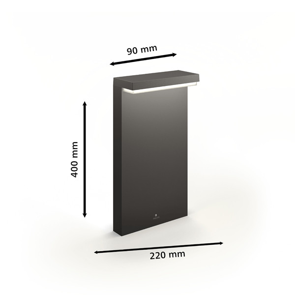 Philips Philps MyGarden sokkellamp 40 cm | Bustan | 2700K | Ultra Efficient | IP44 | 3.8W | Antraciet  LPH03512 - 3