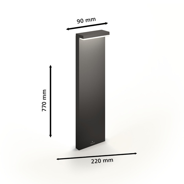 Philips Philps MyGarden sokkellamp 77 cm | Bustan | 2700K | Ultra Efficient | IP44 | 3.8W | Antraciet  LPH03514 - 3