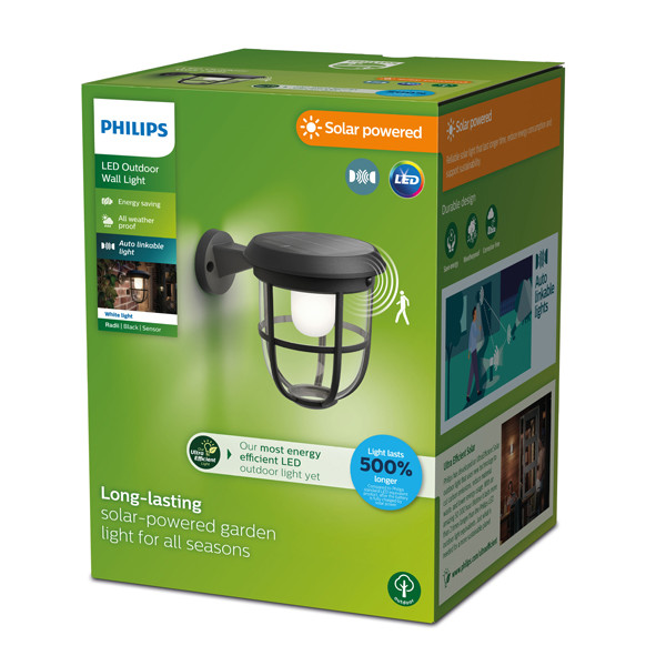 Philips Philps MyGarden wandlamp | Radii | 3000K | Ultra Efficient | IP44 | 1.3W | Zwart  LPH03556 - 2