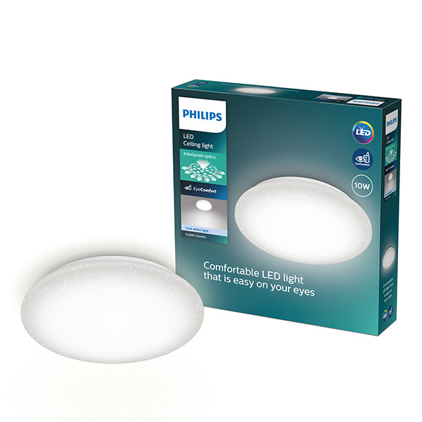 Philips Plafondlamp | Moire | Glittereffect | 4000K | Ø 24 cm | Wit | 10W LPH04606 - 1