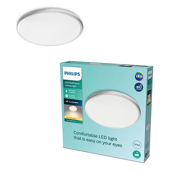 Philips Plafondlamp | Spray | 2700K | Ø 29 cm | IP44 | Zilver | 12W LPH04800 - 1