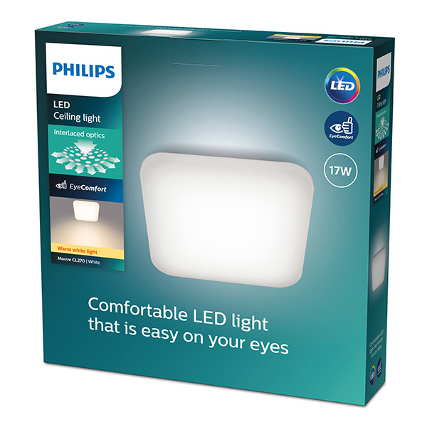 Philips Plafondlamp | Vierkant | Mauve | 2700K | 17W LPH04767 - 2
