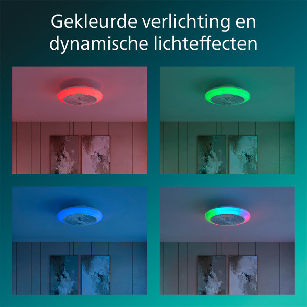 Philips Plafondventilator met LED lamp | Amigo | Ø 48 cm | 2700K + RGB | Wit | Dimbaar LPH04855 - 4