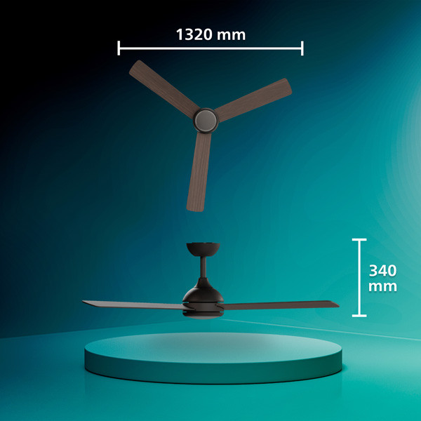 Philips Plafondventilator met LED lamp | Civx | Ø 132 cm | 3000-6500K | Donker hout | Dimbaar LPH04852 - 9