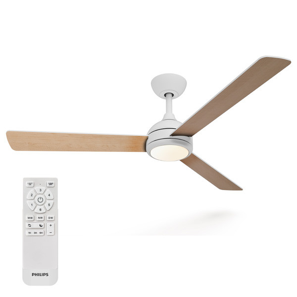 Philips Plafondventilator met LED lamp | Civx | Ø 132 cm | 3000-6500K | Licht hout | Dimbaar LPH04853 - 1