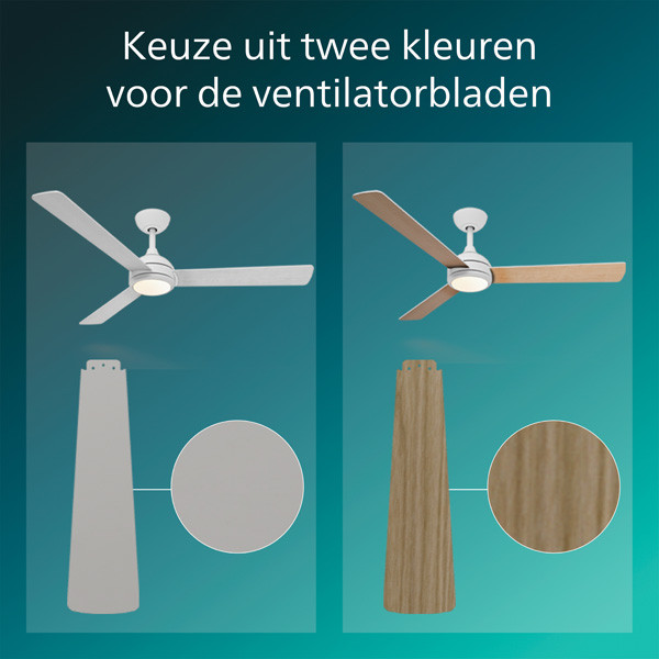 Philips Plafondventilator met LED lamp | Civx | Ø 132 cm | 3000-6500K | Licht hout | Dimbaar LPH04853 - 6