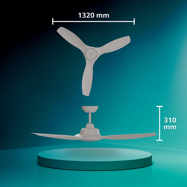 Philips Plafondventilator met LED lamp | Fixed Blade | Ø 132 cm | 3000-6500K | Wit | Dimbaar LPH04850 - 9