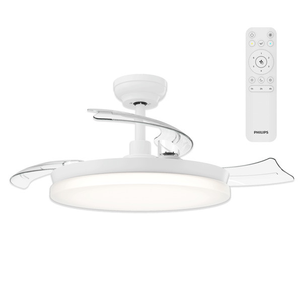 Philips Plafondventilator met LED lamp | Solr | Ø 106 cm | Inklapbare bladen | 2700- 5500K | Wit  | Dimbaar LPH04844 - 1