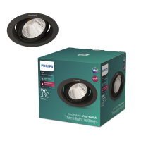Philips Pomeron Inbouwspot | SceneSwitch | 2700K | IP20 | Zwart | 5W | 1 stuk  LPH03775