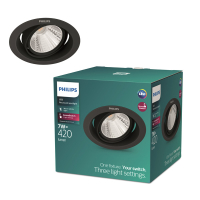 Philips Pomeron Inbouwspot | SceneSwitch | 2700K | IP20 | Zwart | 7W | 1 stuk  LPH03777
