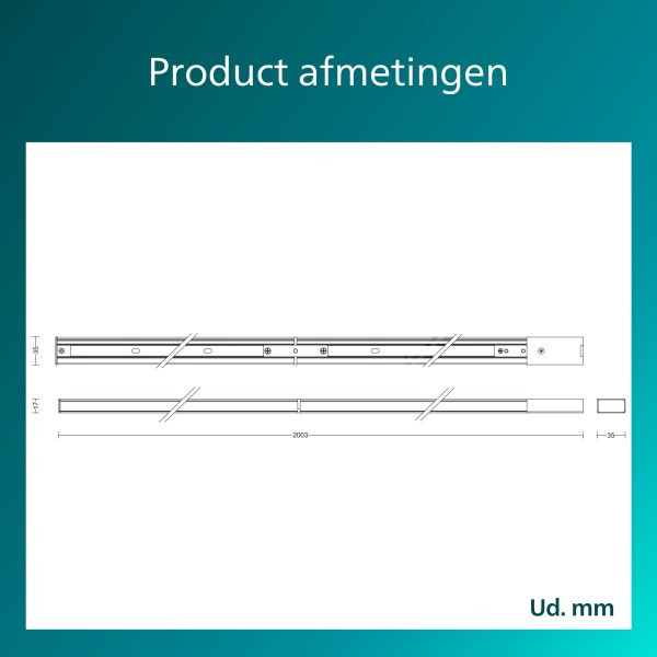 Philips Rail EasyLink | 2 meter | Zwart | Uitbreiding LPH04505 - 4