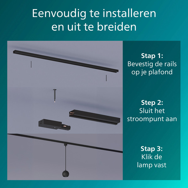 Philips Railverlichting EasyLink | Colby | Hanglamp | GU10 fitting | Zwart LPH04507 - 4