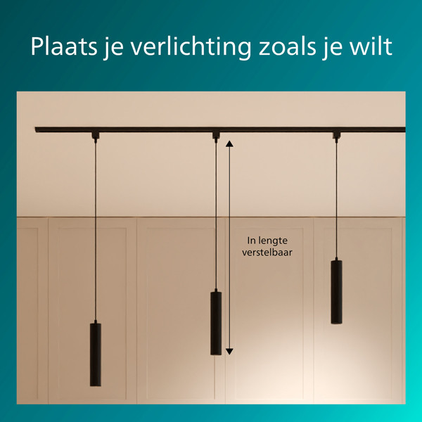 Philips Railverlichting EasyLink | Paxie | Hanglamp | GU10 fitting | Zwart LPH04517 - 8
