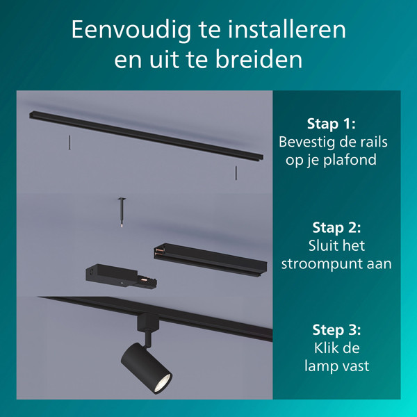 Philips Railverlichting EasyLink | Zilo | Opbouwspot | GU10 fitting | Zwart LPH04535 - 4