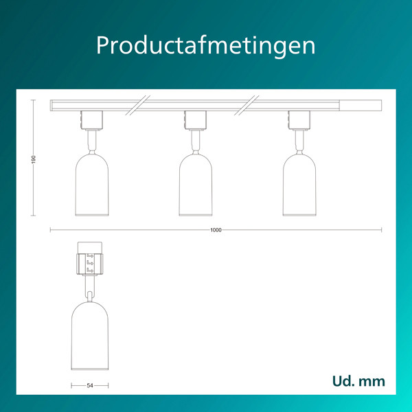 Philips Railverlichting EasyLink Starterset | Shea | 3x Opbouwspot | GU10 fitting | Wit LPH04524 - 9