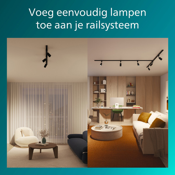 Philips Railverlichting EasyLink Starterset | Shea | 3x Opbouwspot | GU10 fitting | Zwart LPH04523 - 3