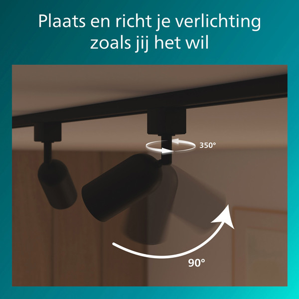 Philips Railverlichting EasyLink Starterset | Shea | 3x Opbouwspot | GU10 fitting | Zwart LPH04523 - 8
