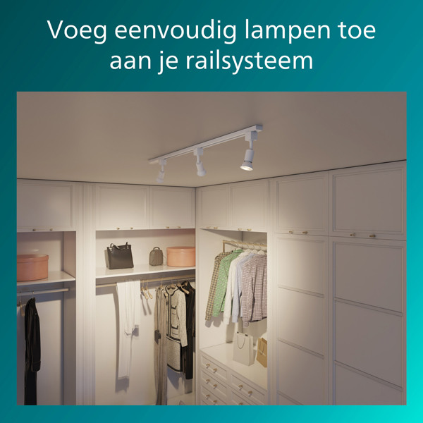 Philips Railverlichting EasyLink Starterset | Tobia | 3x Opbouwspot | GU10 fitting | Wit LPH04532 - 3