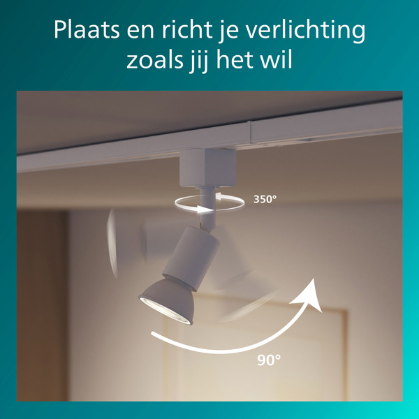 Philips Railverlichting EasyLink Starterset | Tobia | 3x Opbouwspot | GU10 fitting | Wit LPH04532 - 8