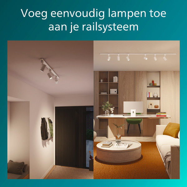 Philips Railverlichting EasyLink Starterset | Zilo | 3x Opbouwspot | GU10 fitting | Wit LPH04538 - 3