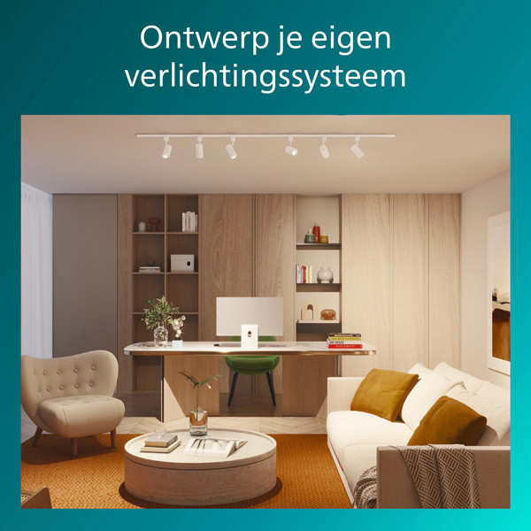 Philips Railverlichting EasyLink Starterset | Zilo | 3x Opbouwspot | GU10 fitting | Wit LPH04538 - 7