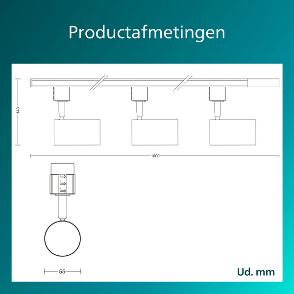 Philips Railverlichting EasyLink Starterset | Zilo | 3x Opbouwspot | GU10 fitting | Wit LPH04538 - 9
