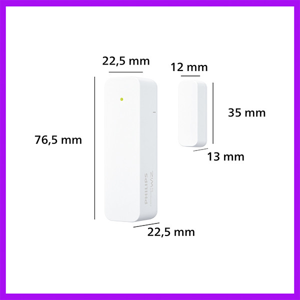 Philips Smart LED Contactsensor | Op batterij | Bluetooth | Wit | 2 stuks LPH05137 - 9