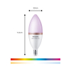 Philips Smart LED E14 led lamp | Kaars C39 | RGB + 2200-6500K | WiFi | 5W (40W) | 4 stuks LPH05086 - 6