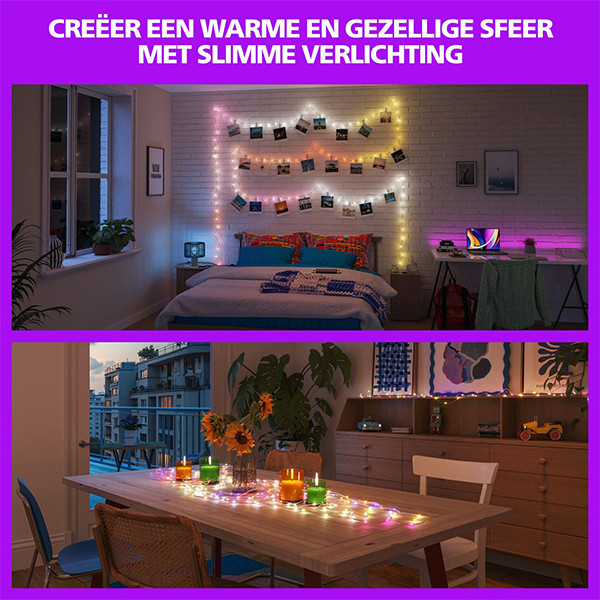 Philips Smart LED Fairy Light Lichtsnoer | 10 meter | RGBIC | Binnen & buiten | IP65 | WiFi | 2.4W | Wit LPH05129 - 4
