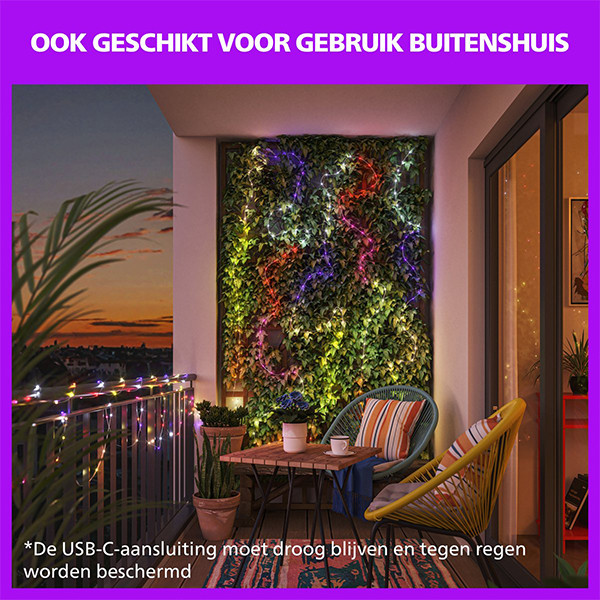 Philips Smart LED Fairy Light Lichtsnoer | 10 meter | RGBIC | Binnen & buiten | IP65 | WiFi | 2.4W | Wit LPH05129 - 5
