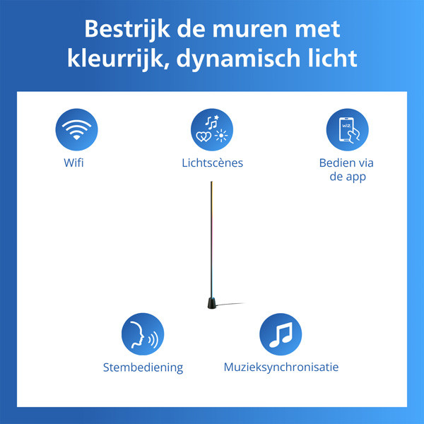 Philips Smart LED Gradient Floor Lamp vloerlamp | 140 cm | RGB + 2200-6500K | Zwart | WiFi | 10W LPH05106 - 2