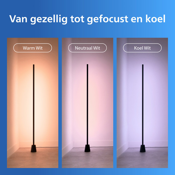 Philips Smart LED Gradient Floor Lamp vloerlamp | 140 cm | RGB + 2200-6500K | Zwart | WiFi | 10W LPH05106 - 6