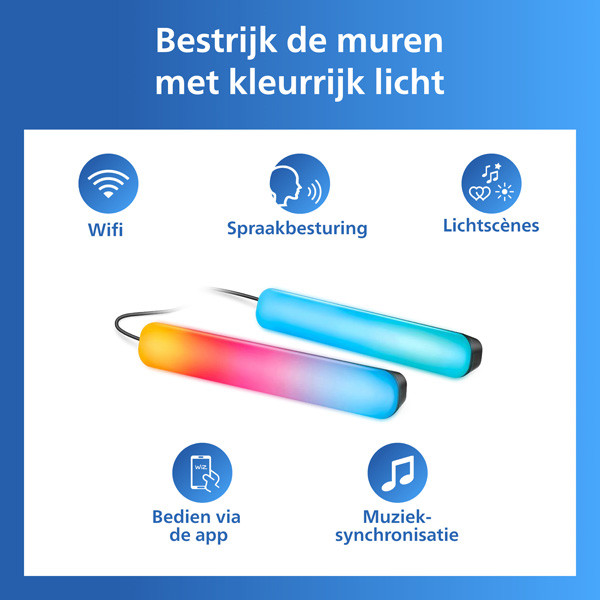 Philips Smart LED Gradient Light Bars tafellamp | 30 cm | RGB + 2200-6500 K | Zwart | WiFi | 8W LPH05105 - 2
