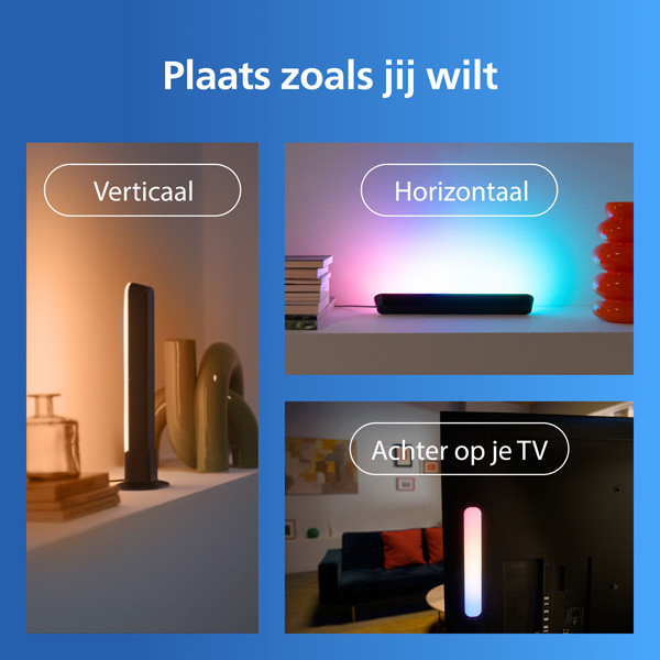 Philips Smart LED Gradient Light Bars tafellamp | 30 cm | RGB + 2200-6500 K | Zwart | WiFi | 8W LPH05105 - 5